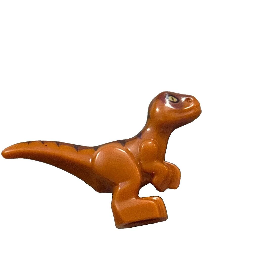 LEGO Dino Raptor Baby with Dark Brown and Reddish Brown Back Dark Orange - Picture 3 of 3